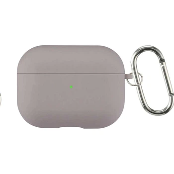 Силиконовый чехол ShockCase Silicone Case с микрофиброй для AirPods Pro 3 с карабином Pebble