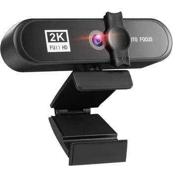 Веб-камера с микрофоном и автофокусом для ПК и ноутбука Plug&Play 2K Full HD 2560x1440 Черная (2202738734)