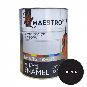 Емаль Maestro ПФ 115 чорна 0,9 кг