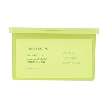 Упаковка заспокійливих масок з екстрактом центелли Papa Recipe Real Centella Cica Daily Quick Cooling Mask, 30 sheets
