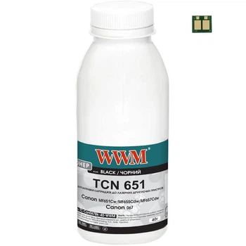 Тонер и Чип для Canon i-Sensys MF651, MF651Cw WWM Black 40г TC-Can067Bk-40-WWM