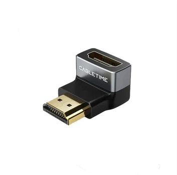 Переходник CABLETIME HDMI Male to Female Adapter 90° Degree, 8K60Hz, 4K120Hz (CP41G)