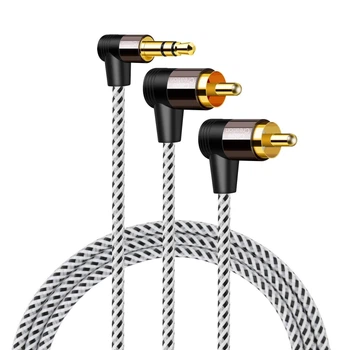 Кабель CableCreation angle RCA to angle 3.5mm, stereo, 0.9м (CC0775)