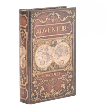 Металлическая книга-тайник с 2 ключами Приключения 26x17x5 cм