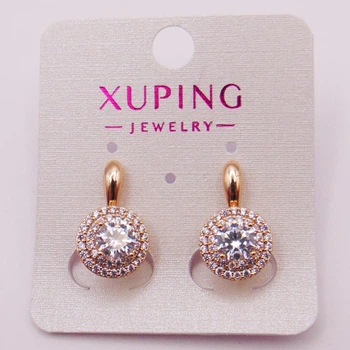 Серьги из медицинского сплава с фианитами Xuping 18х12 мм 17123