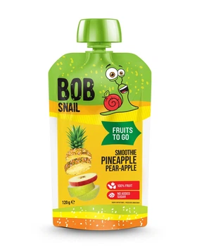 Пюре фруктовое Bob Snail "Смузи Ананас-Груша-Яблоко" пастеризованное, 120 г