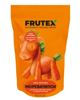 Морквачипси Frutex Натуральні овочеві чипси з сушеної моркви, 30 г