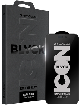 Защитное стекло ArmorStandart Dark Mode BI для Apple iPhone 16 Pro/17 Black (ARM85819)