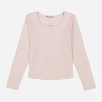 Детский лонгслив для девочки Calvin Klein 127459770 128 см Розовый (1159841329)