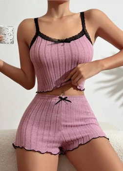 Жіноча піжама з майки-топу та шортиків Soft Comfort (1938-46-01) Сливовий L No Brand (46)