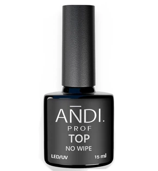 Топ для гель-лака без липкого слоя, закрепитель для гель-лака TOP NO WIPE Andi Prof 15