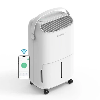 Осушитель воздуха evoair NovaDry 12 Smart, 30 м², ионизация воздуха, УФ - обеззараживание, осушение до 12л/24 ч, резервуар 2.5 л, умный контроль влажности воздуха, мобильное приложение, White - Crem