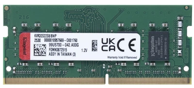 Оперативная память Kingston ValueRAM SODIMM DDR4-3200 8192MB PC4-25600 Green (KVR32S22S8/8WP)