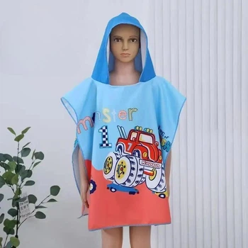 Дитячий рушник-пончо 60х120 Машинка (Д-al-poncho25-005)