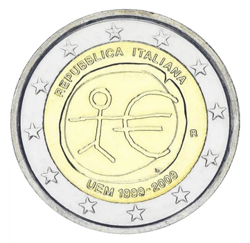 Монета Італія 2 Євро-2009 «10 років союзу» UNC (KM#312)