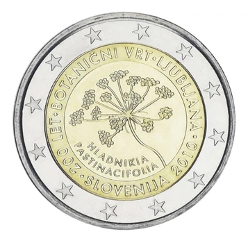 Монета Словения 2 евро 2010 Биметалл UNC 200 лет ботаническому саду в Любляне