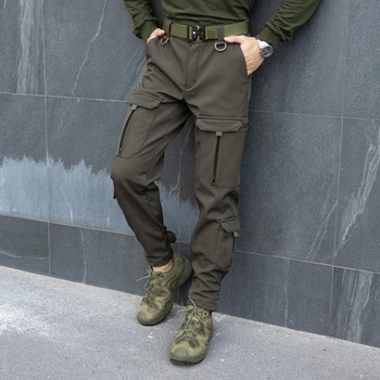 Тактичні штани демісезонні SoftShell S олива (PNcr2594kh)