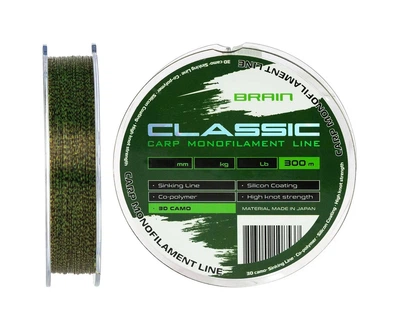 Лісочка 3D тонуча з силіконовим покриттям Brain Classic Carp Line Camo 300м 0,35мм