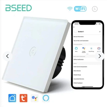Умный сенсорный переключатель Bseed Wi-Fi, 1 группа, 1/2/3 направления Белый