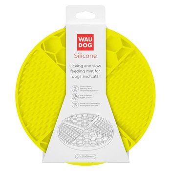 Коврик для слизывания и медленного кормления WAUDOG Silicone, 211×211×30 мм, желтый