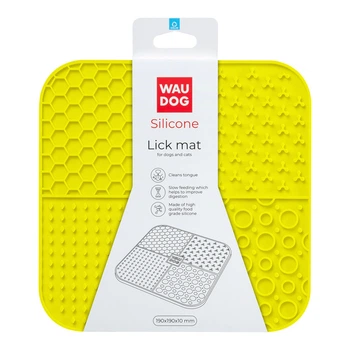 Коврик для слизывания WAUDOG Silicone, 190×190×10 мм, желтый