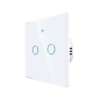 Умный Wi-Fi выключатель света Bodasan 2 клавиши, сенсорный (WR-201)