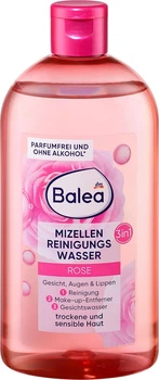 Міцелярна вода Balea Rose 3в1 для обличчя, очей і губ, 400 мл ніжне очищення та зволоження