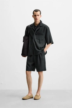 Сорочка оверсайз віскозно-лляна Zara 1195/420/800 XL