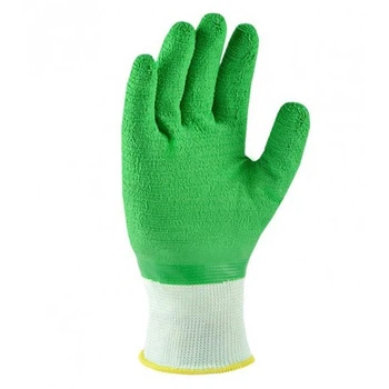 Рабочие трикотажные перчатки Green N13 с полным латексным обливом