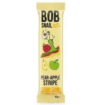 Цукерка Bob Snail страйпс яблуко-груша 14г