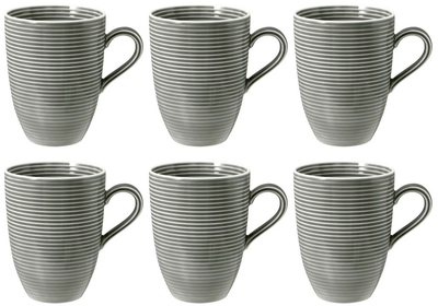 Набір горняток Seltmann Beat Color Glaze з ручкою сірі 6 шт 350 мл (4052212099101)