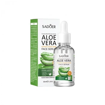 Сыворотка для лица омолаживающая SADOER Face Serum Aloe Vera из алоэ, 30 мл