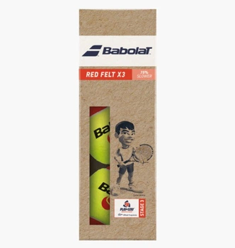 Тенісний м'яч Babolat Red Felt Paper Pack 3 Ball Yellow 501108-113 MISC