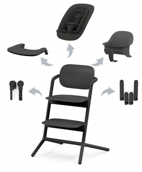 Krzesełko do karmienia Cybex Gold Lemo 4 w 1 Stunning Black (4063846171491)