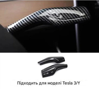 Комплект накладок на ручки управления Tesla Model 3 Y — рычаги поворота и стеклоочистителя
