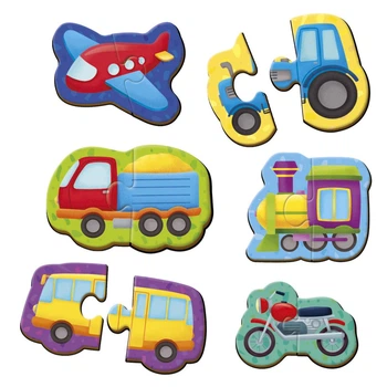 Дитячі магнітні пазли Vladi Toys VT1733-02 Транспорт 6 картинок Різнокольоровий (104065)