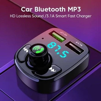 Автомобильное зарядное устройство — двойной USB 3.1A + 1A, Bluetooth FM адаптер