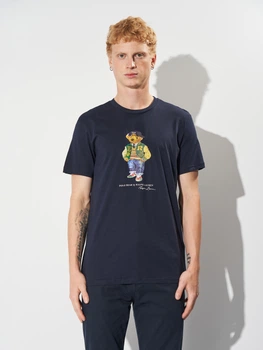 Футболка хлопковая длинная мужская Polo Ralph Lauren 11603 S Темно-синяя (smt2000000039213)
