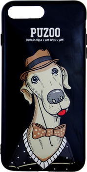Панель PUZOO TPU Glossy Shiny Powder Art Dog для Apple iPhone 7 Plus/8 Plus Black Bean (FSH57783)