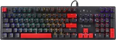 Клавиатура проводная A4Tech Bloody S525N RGB BLMS Red Switch USB Fire Black (4711421002066)