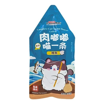 Мусс Cattyman Cream Mousse Codfish - влажный корм для кошек и котят, с треской, пауч 55г (6941333417452)