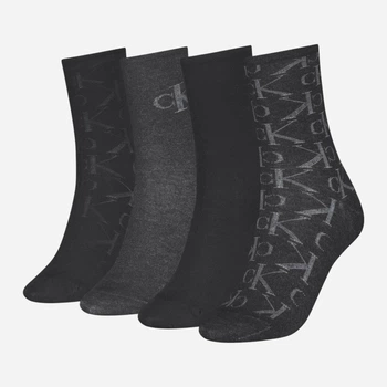 Набір жіночих шкарпеток високих бавовняних Calvin Klein 701235366-001 One Size 4 пари Чорний (8720245674171)