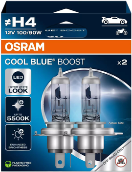 Zestaw żarówek samochodowych Osram Cool Blue H4 100/90 W 12 V 2 szt (62193CBB-2HB)