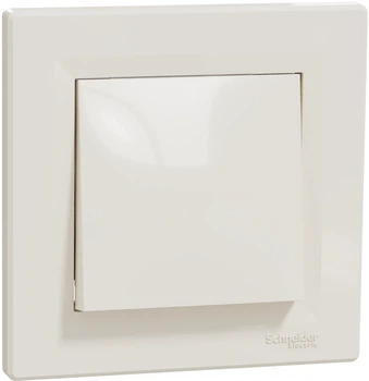 Перемикач 1-клавішний Schneider Electric Asfora самозажимний крем EPH0400123