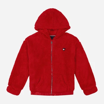 Дитяча тепла толстовка з капюшоном для дівчинки Tommy Hilfiger 522514356 116 см Червона (1159842068)
