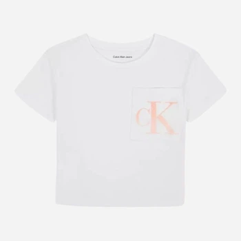 Дитяча футболка для дівчинки Calvin Klein 554817292 128 см Біла (1159837451)