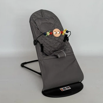Детское кресло-качалка 3в1 LOVE BABY серое шезлонг качалка подушка та игрушки