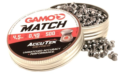 Свинцовые пули Gamo Match AccuTek (0.49г, 4.5мм, 500шт)
