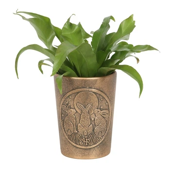 Теракотовий горщик "Кролики з місяцем" 07469
