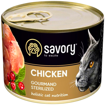 Влажный корм для стерилизованных кошек Savory с курицей 200 г